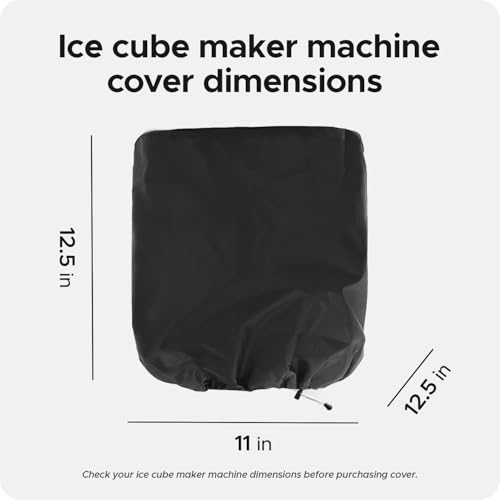 Image of Ice Maker Cover for Kilig H01B Countertop, Dustproof & Waterproof Cover for Portable Ice Cube Maker Machine - Polyester Material - Black