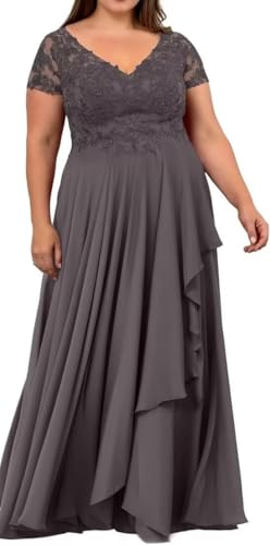 Mother of The Bride Dress Long for Wedding Guest Lace Appliques Chiffon Formal Evening Party Gowns JH0293