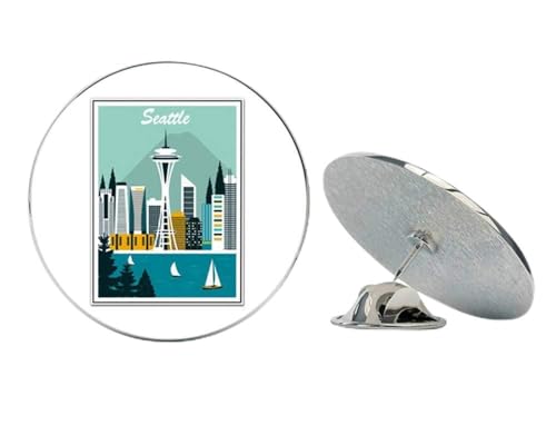 Seattle Vintage Travel Poster Style Metal 0.75