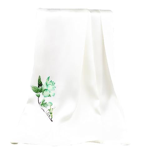 Hand embroidered 100% mulberry silk double-layer silk women's long scarf, headscarf, and neck shawl(69)