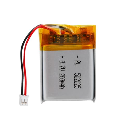 Batería de polímero de litio 3,7 V 200 mAh 502025 batería recargable con cable conector JST para altavoces y dispositivos inalámbricos