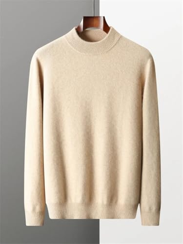 Men's 100 Percent Cashmere Thick Pullover Mock Neck Sweater Solid Smart Casual Jumper Clothing3