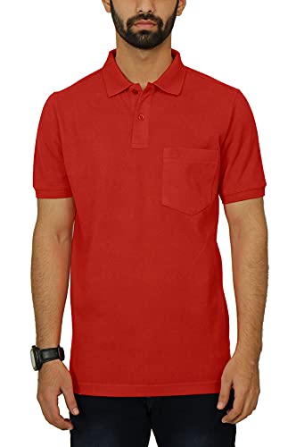 Image of Celsius Men's Half Sleeve Classic Solid Pique Polo with Pocket