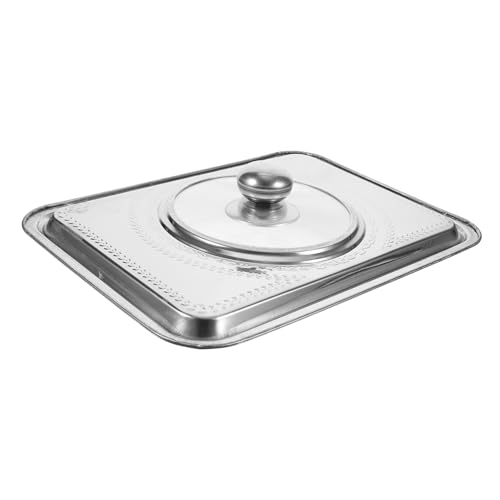Cabilock Tapa De Acero Inoxidable Para Alimentos Rectangular 36x27 Cm Cubierta Protectora Visible Para Bandeja De Pescado Parrilla Uso Doméstico y Restaurante