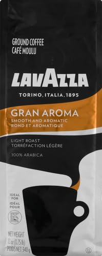 Image of Lavazza Costiera Gran Aroma Ground Coffee 12oz Bag, Light Roast, Smooth and Aromatic Taste, Intensity 2 /5, 100% Arabica, Ideal for Drip Brewers,Package May Vary (Pack of 6)