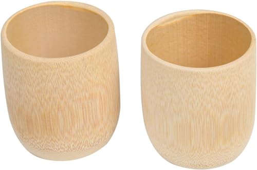 2PCS Bamboo Tea Cup & Mug Set - Natural Bamboo, Travel Gift