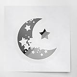Decal Stickers Of Galaxy Moon Star 7 (Metallic Silver) Premium Waterproof Vinyl Decal Stickers For L