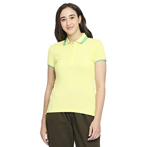 Image of Being Human Pink Semi Fit Polo Collar Short Sleeves Cotton Women's T-Shirt Clothing