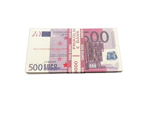 Copie Billetes Falsos de 500 Euros, Billetes de Moneda de Juguete para Entretenimiento, películas, Juegos, Pistolas de Dinero y Decoraciones para Fiestas