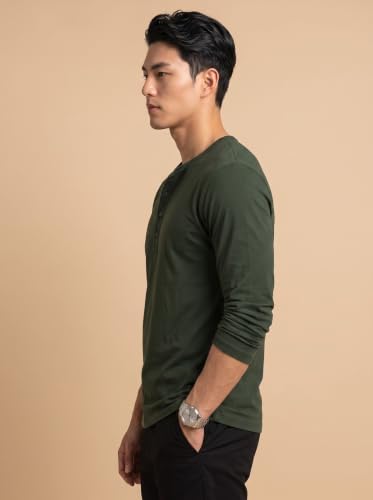 Image of BULLMER Men's Trendy Full Sleeve Henley Neck T-Shirt | Cotton Blend Solid Casual Tee | Stylish Menswear for Everyday | Sizes S to 2XL - Pack 1