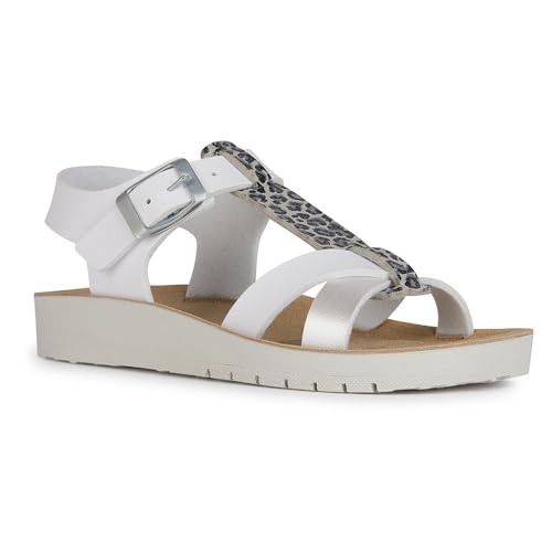 Geox JUNIOR J SANDAL COSTAREI GI SANDALS WHITE/SILVER 26_EU
