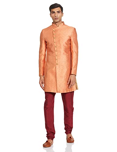 Image of Ethnix by Raymond Men's Poly90% /Viscose10% Solid Regular Fit Jacket