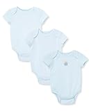 Little Me Baby-Boys Newborn Cute Bear 3 Pack Bodysuit, Blue/Multi, 3 Months