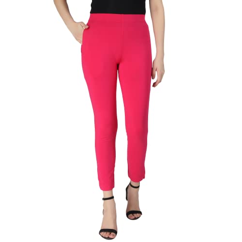 Image of ON&ON Women's Cotton Stretchable Slim Fit Straight Pants Trouser for Casual Wear and Office Wear