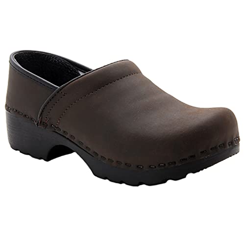 Bjork Swedish Pro Leather Clogs (EU-37, Brown Oiled)