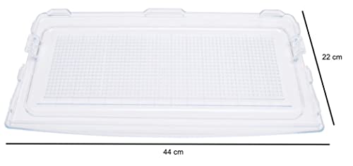 Image of OM PLASTICS Vegetable Box Crisper Cover Compatible for LG single Door Refrigerator Glass Lid (Part No: 3550JF1005) Match & Buy fridge Basket Cover