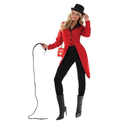 fun shack Red Ringmaster Jacket Women, Circus Ringmaster Costume Women, Women Lion Tamer Costume, Ringleader Costume Women, XX-Large