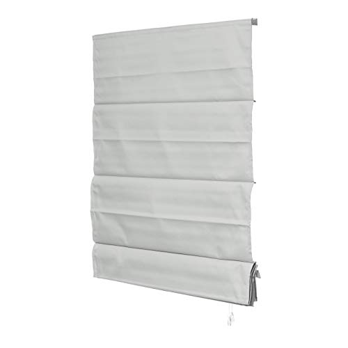 Ventanara® Raffrollo Raffgardine verdunkelnd Faltrollo raumverdunkelnd Blickdicht Thermorollo Sichtschutz (160 x 160 cm, Grau)