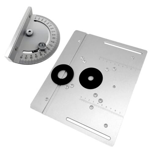 Placa de inserción de mesa de enrutador de aluminio para bancos de carpintería, guía de calibre de inglete, soportes de valla deslizantes, máquina de corte eléctrica