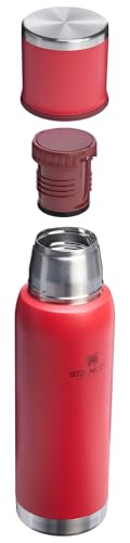 Image of Stanley Adventure-To-Go Vacuum Bottle 1.1 qt | Wide Mouth with Leakproof Cup Lid | Keep Drinks Hot or Cold | Packable for Travel | Insulated Stainless Steel Thermal Bottle | BPA-Free | Chili Red