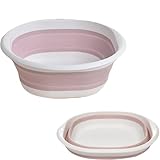 RYOHIN Lab.(良品ラボ) 折りたたみ 洗面器 たらい トラベル 旅行 持ち運び ソフト 湯おけ コンパクト収納 洗濯 掃除 足浴 風呂 多機能 1個 (Sサイズ, ピンク)