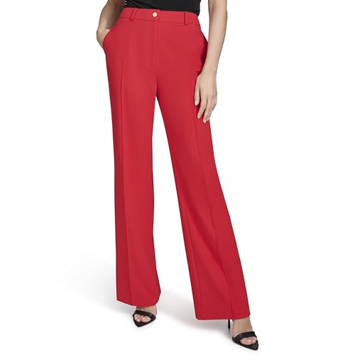 HALSTON H Women's Suits Pant, Red, 6