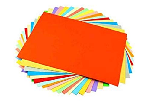 TAGSCRAFT 100 pcs Color Sheets Copy Printing Papers/Art and Craft paper A4 Sheets Double Sided Colored Origami Folding Paper DIY Craft Smooth Finish Home, School, Office Stationery