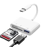 SD Card Reader, SD Card Adapter with SD MicroSD USBC Memory Card Reader for iPhone 15 16, iPad, Mac, MacBook Pro/Air, Android and More USB-C/Type C Devices, digital camera adapter (USB C 3 IN 1)