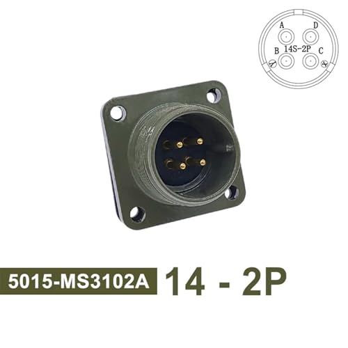 Conector circular MS3102A 14S-2 de aviación militar con toma de panel robusta 2