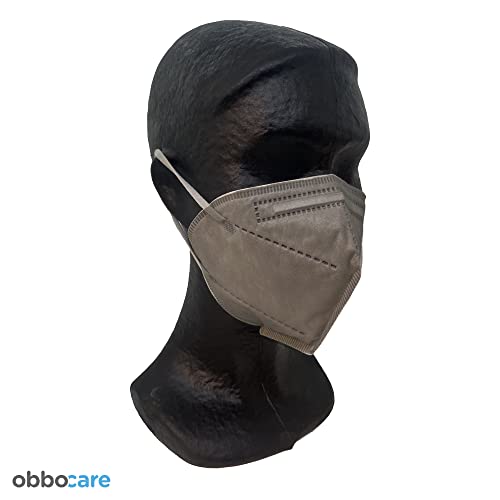 Obbocare - FFP2-Masken mit 5 Schichten. FFP2-Maske mit CE-Zertifikat homologiert. Schwarz, Grau, Blau und Pink. Einzeln verpackt. Schachtel mit 20 Einheiten, 5 von jeder Farbe