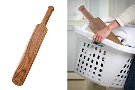 VASHE JAGMOOLYA Products Heavy Weight Cleaning Natural Wooden Bat, Paddle, Thaapi, Thapki, for Washing Clothes Free Size (Beige) Set of (1)
