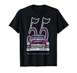 1955 55 chevys bel air classic vintage muscle car front view T-Shirt