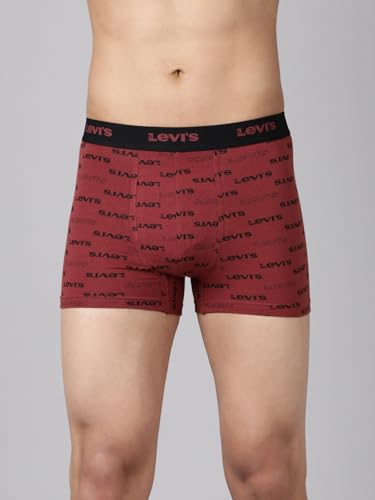 Image of Levi's 022 Trunk for Men | Cotton Stretch Fabric | Printed Men's Underwear | Anti-Roll Waistband | Extra Supportive Gusset | Functional Fly | No Ride-Up | Mid Length Fit | Tagless | Pack of 2