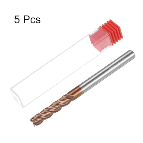 Image of HARFINGTON 5pcs Carbide Square End Mills 8mm (5 /16 inch) Dia 8mm (5 /16 inch) Shank 100mm (4 inch) Extra Long HRC55 TiSiN Coated Micro-Grain Tungsten Carbide 4 Flutes Milling Bit Cutter