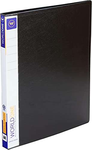 Image of Worldone A4 Size | Presentation Display Book File | Made of 1 mm Virgin PP Sheet | 60 Bound Top Loading Plastic Binder Sleeves | Ideal for Office, School & College | Black (Pack of 1)