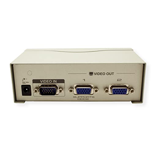 ATEN VS92A 2-Port VGA Splitter Dual Monitor Video HDB-15 Up to 1920 x 1440 60Hz and - Up to 30 Meters - Max 8 Displays 350MHz Silver Metal - Includes Power Adapter - Thumbnail 3