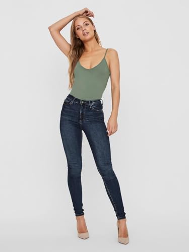 VERO MODA Damen VMMAXI My Soft V Singlet GA 4PACK, 2X Lightest Sky, Hedge Green, Citadel, XXL – Ansicht 6