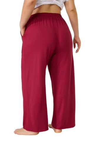 Image of FLYCURVY Plus Size Women Pajama Pants with Pocket L-5XL