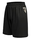 FlexVie Sporthose Herren Kurz, Schnelltrocknende Kurze Hosen Herren Sport, Leichte Shorts für Gym Basketball Laufen, Jogginghose Herren Kurz Schwarz 3XL