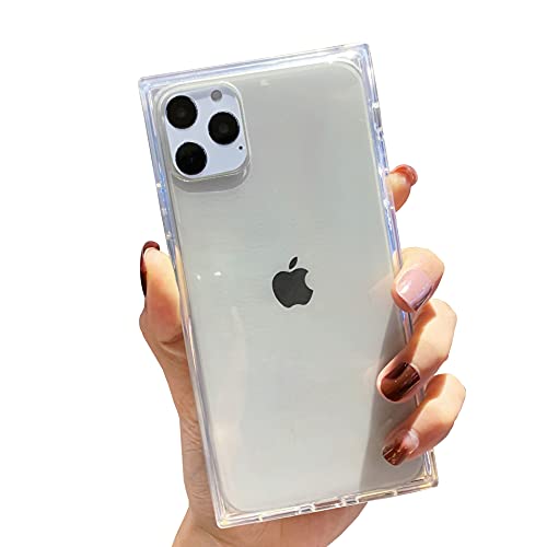 iPhone 11 Pro Clear Case,Tzomsze Square iPhone 11 Pro Cases Reinforced Corners TPU Cushion,Crystal Clear Slim Cover Shock Absorption TPU Silicone Shell for iPhone 11 Pro 5.8 inch (2019)-Clear