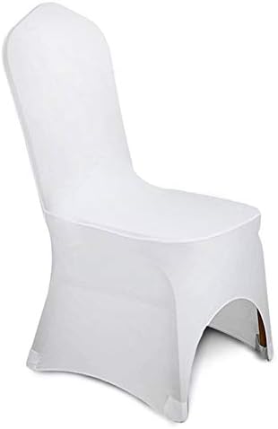 SmarketBuy 100 Pack White Chair Covers Polyester Spandex Banquet Chair Covers for Wedding Party Banquet Event (100 pcs All Cover)
