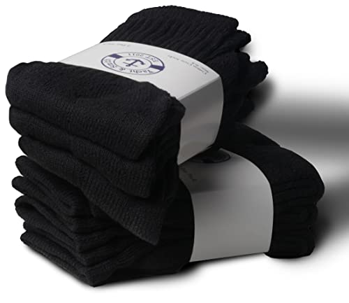 Yacht & Smith Mens & Womens Wholesale Bulk Sports Crew, Athletic Case Pack Socks, By Socks'nbulk (24 Pairs Black, Mens 10-13 (Shoe Size 7-12)) #TOP5