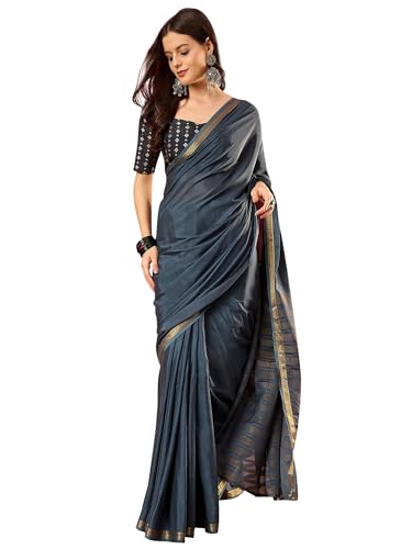 Image of AKHILAM Women's Kanjivaram Woven Soft Silk Saree With Blouse Piece