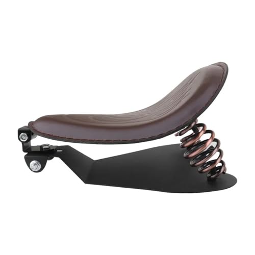 Selle moto en cuir PU marron avec ressorts 3 pouces pour Chopper et Bobber