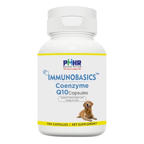 Coenzyme Q10 Capsules for Pets | Cardiac Supplements for Dog and Cats| Promote Heart Health, Cognitive and Energy Support | 100 Capsules