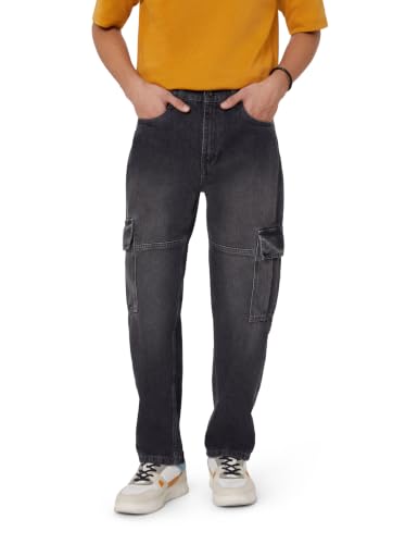 Image of Amazon Brand - Symbol Men's Baggy Cargo Jeans (Loose Fit | 100% Cotton)
