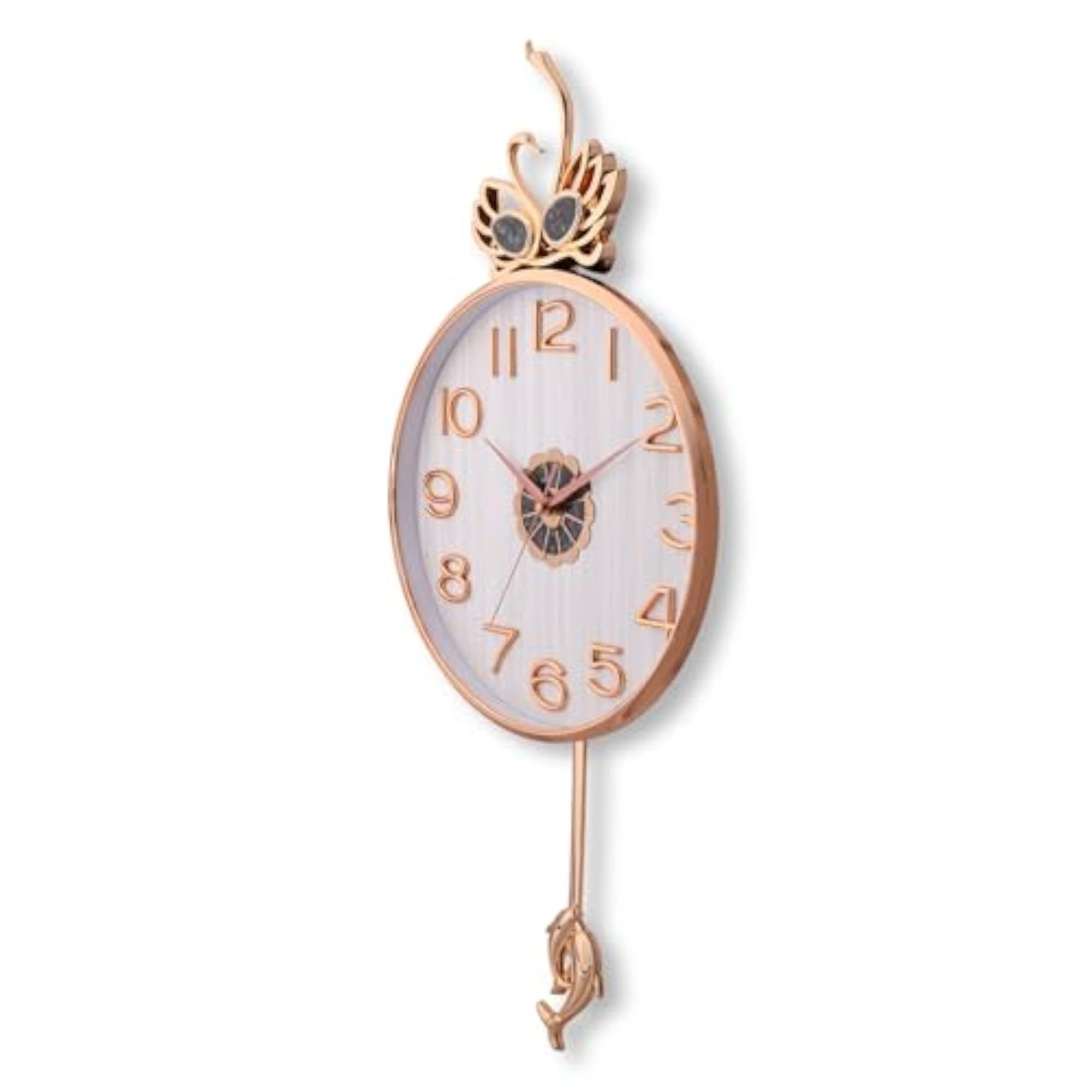 Stylish Pendulum Wall Clock with Swan Emblem
