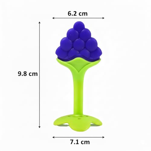 Image of Safe-O-Kid BPA-Free Organic Silicone Fruit Teether | Soft, Non-Toxic Teething Relief for Infants & Toddlers | Food-Grade for 0-12 Months - Blue