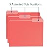 100 Blue Summit Supplies Colored File Folders, 1/3 Cut, Letter Size File Folders, Decorative Multicolor Gem Tone Colors, Durable 11pt Paper, Two-Tone Design #3