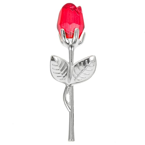 AOKWAWALIY Rosas de cristal para decoración de bodas, accesorios de boda, decoración de flores, rosas para San Valentín, aleación de cristal, rosas rojas